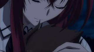 Rias gives Issei a boob hug