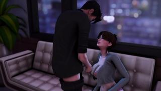 big breasted burnette sucking and riding asian cock sims 4