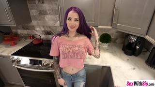 Petite big tits stepsister Valerica Steele fucks her big dick stepbrother