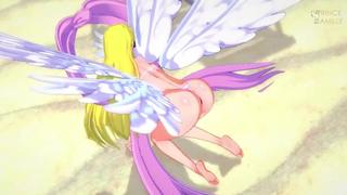 Angewomon worship in micro bikini - Digimon