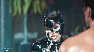 Catwoman enjoying his delicious oral